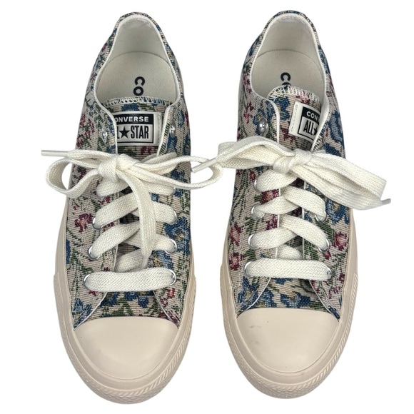 CONVERSE FLORAL TAPESTRY JACQUARD CHUCK TAYLOR ALL STAR LOW TENNIS SHOE SNEAKER - Picture 4 of 13